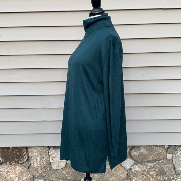 APT. 9® Women’s Ribbed Side Panel Turtleneck Sweater - Knight Green - Picture 5 of 13